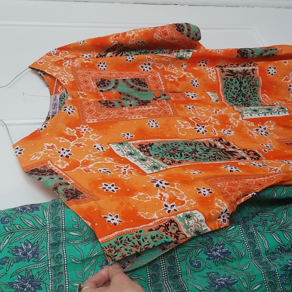 BATIK Kaftan Muumuu one size Plus Kencana Ungu KU - Picture 1 of 6